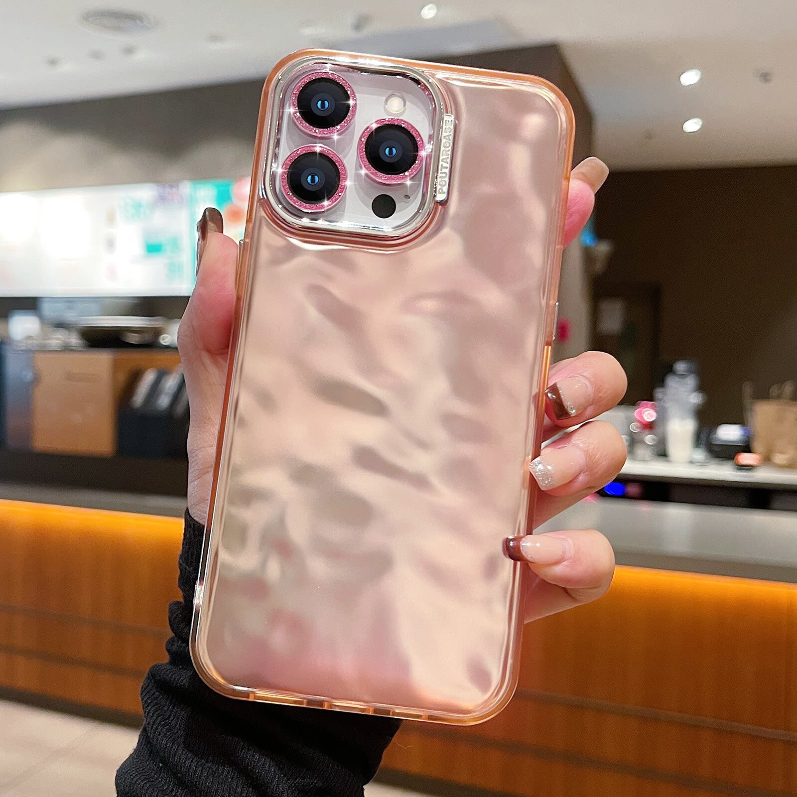 Cool Wave Case for Iphone 15 Pro Max Lens Protection Protective Glitter Cover