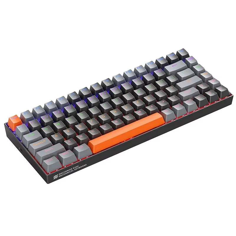 Machenike K500A-B84 Mechanical Keyboard 75% TKL Hot-Swappable Wired Gaming Keyboard 6-Color Backlit 84 Keys for PC Gamers Laptop