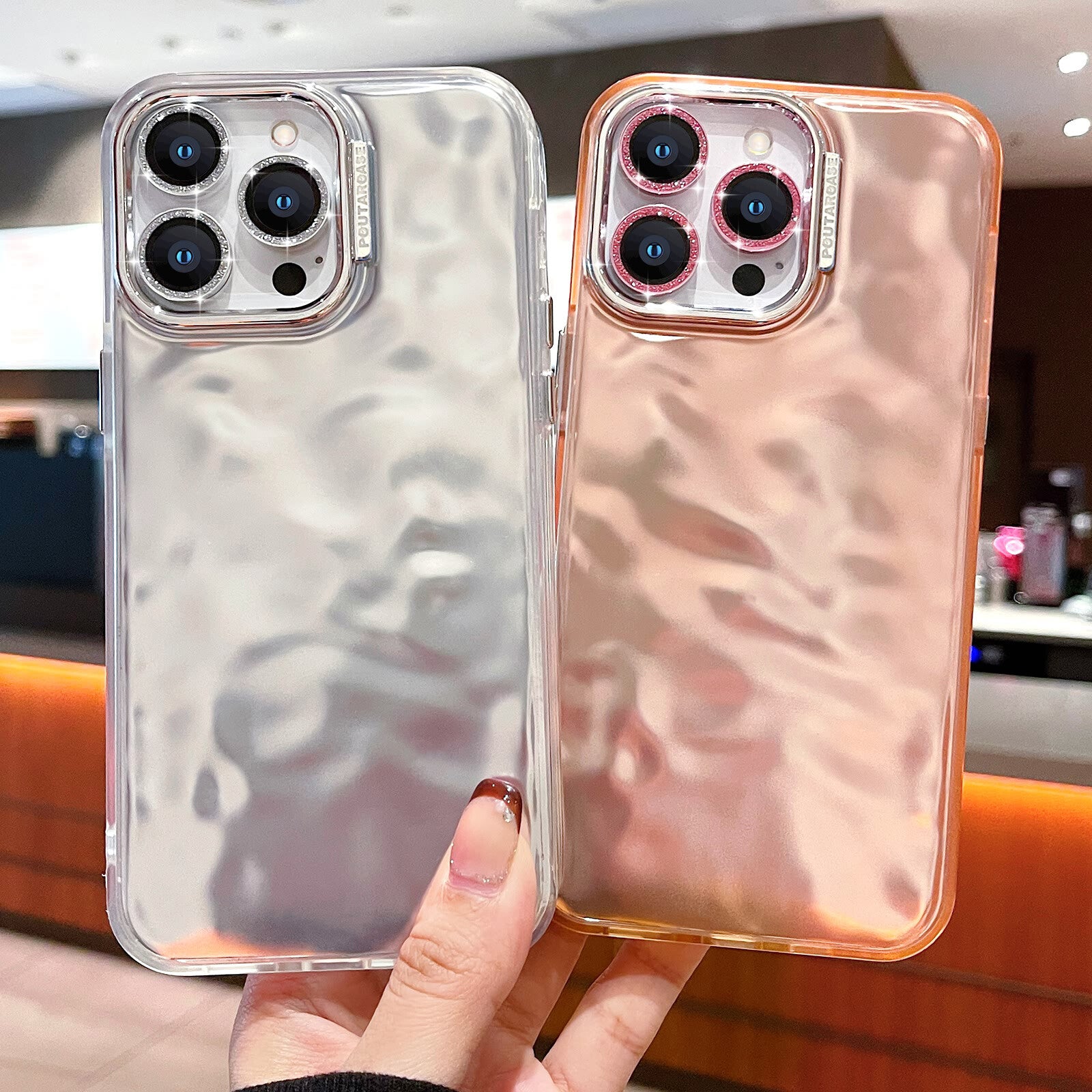 Cool Wave Case for Iphone 15 Pro Max Lens Protection Protective Glitter Cover