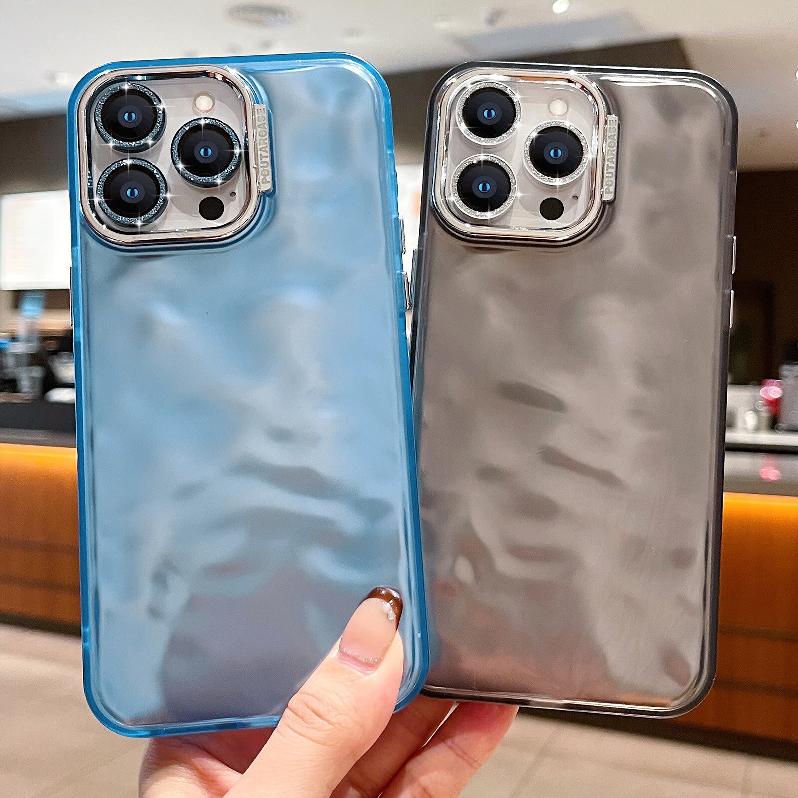 Cool Wave Case for Iphone 15 Pro Max Lens Protection Protective Glitter Cover