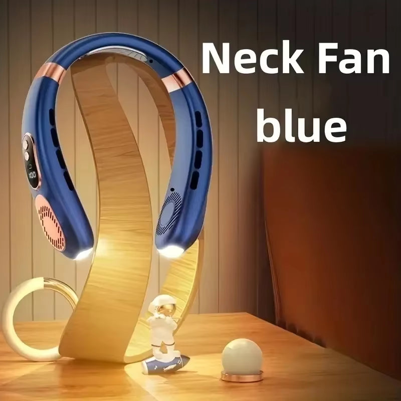 Portable Neck Fan Personal 4000Mah Bladeless Cooling Neck Fan Blow Cold Air Neck Cooler Wearable Fan around Your Neck Adjustable