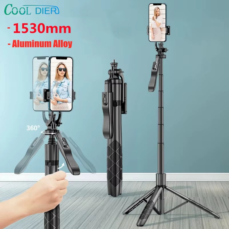 L16 1530Mm Wireless Selfie Stick Tripod Stand Foldable Monopod with Bluetooth Shutter for Gopro Cameras Smartphones
