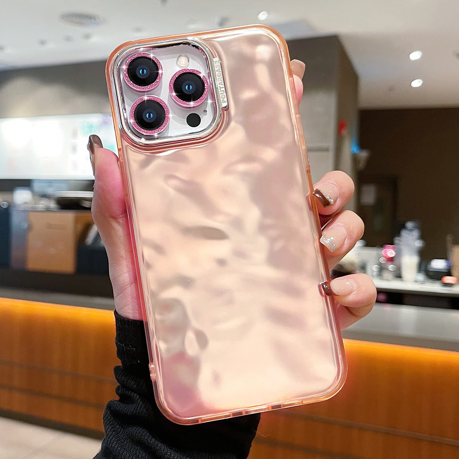 Cool Wave Case for Iphone 15 Pro Max Lens Protection Protective Glitter Cover