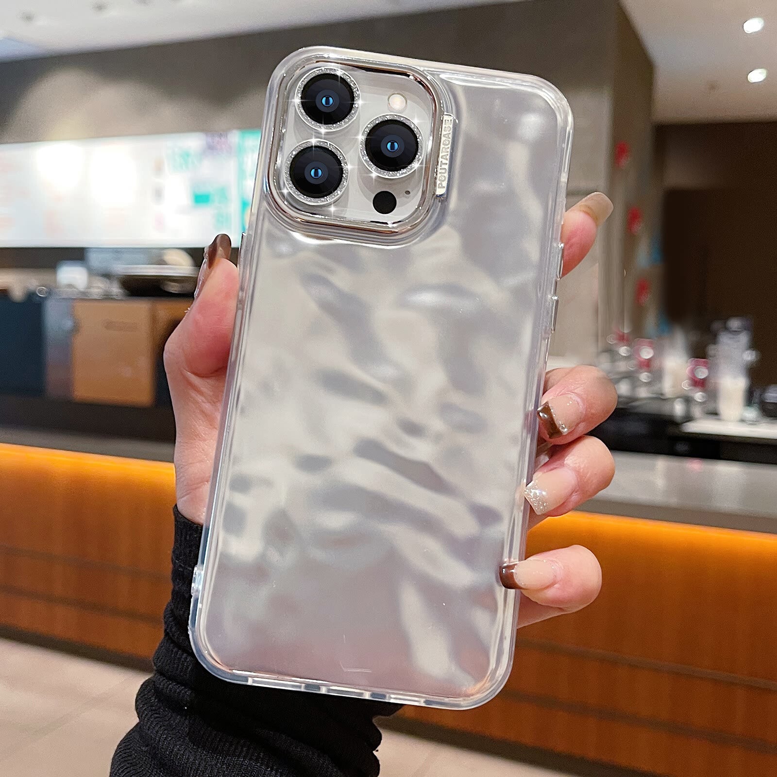 Cool Wave Case for Iphone 15 Pro Max Lens Protection Protective Glitter Cover