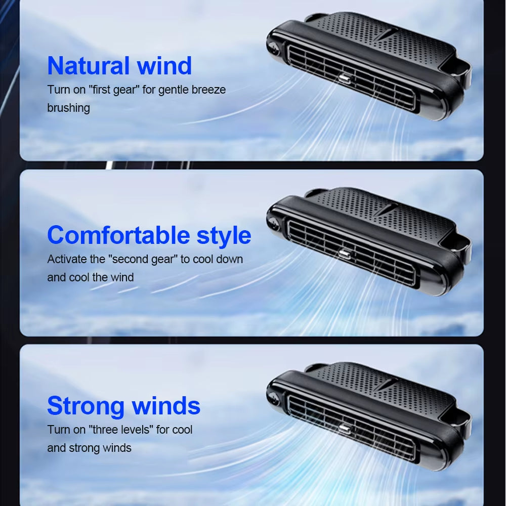 Car Headrest Cooling Air Fan 3 Speeds Adjustable Car Neck Cooler USB Powered Rear Seat Ventilator for Front Rear Seat Passenger