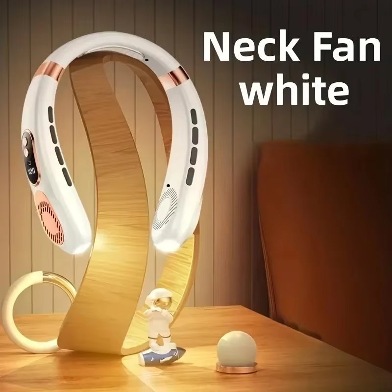 Portable Neck Fan Personal 4000Mah Bladeless Cooling Neck Fan Blow Cold Air Neck Cooler Wearable Fan around Your Neck Adjustable
