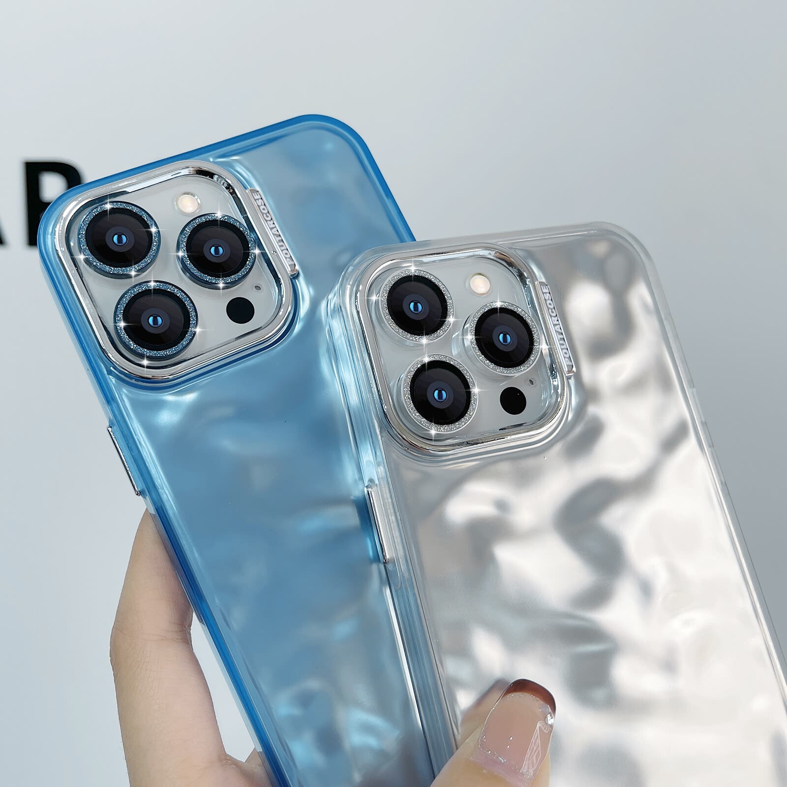 Cool Wave Case for Iphone 15 Pro Max Lens Protection Protective Glitter Cover