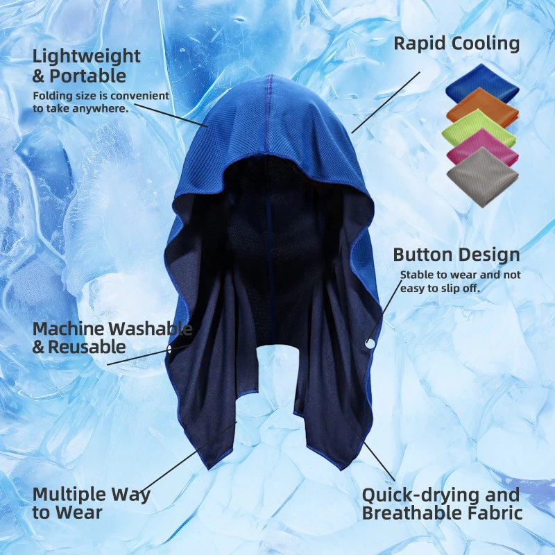 Cooling Hood Towel- Great for Sports, Fitness, Gym