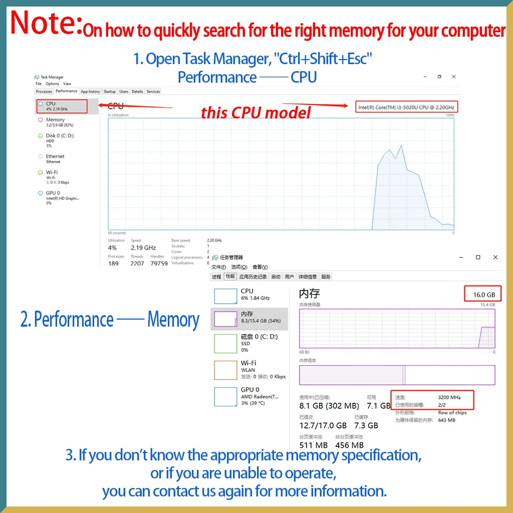 DDR3 DDR3L Memory Kingston Ram 4GB 8GB