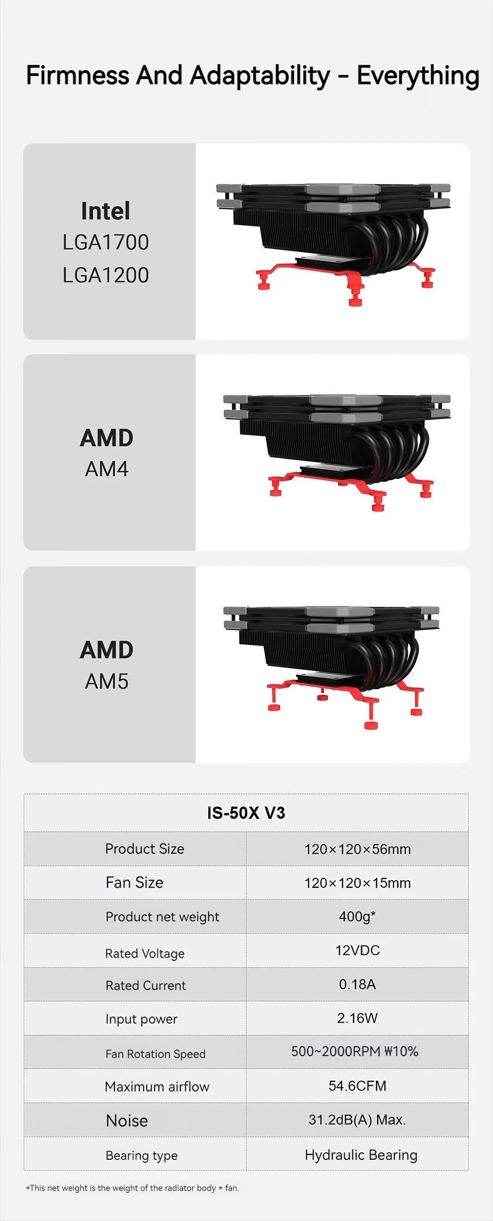 ID-COOLING IS-50X ITX Air-cooling CPU Cooler 5 Intel Processor Cooler