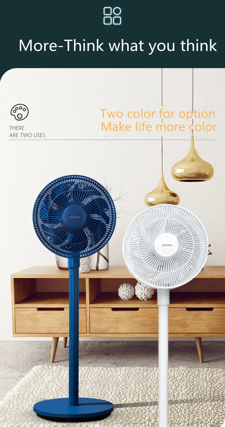 Electrical fan with Voice Smart Control and Remote Control. Floor Foldable Fan