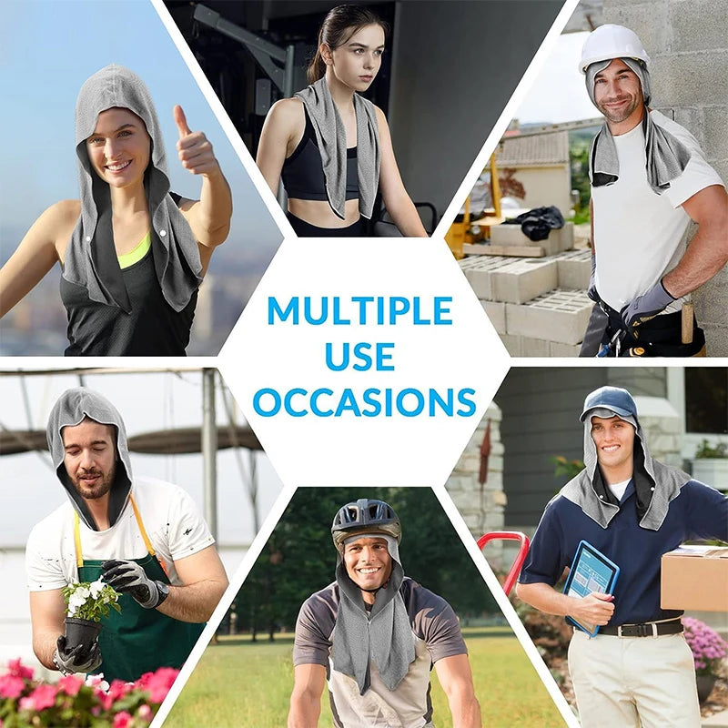 Cooling Hood Towel- Great for Sports, Fitness, Gym