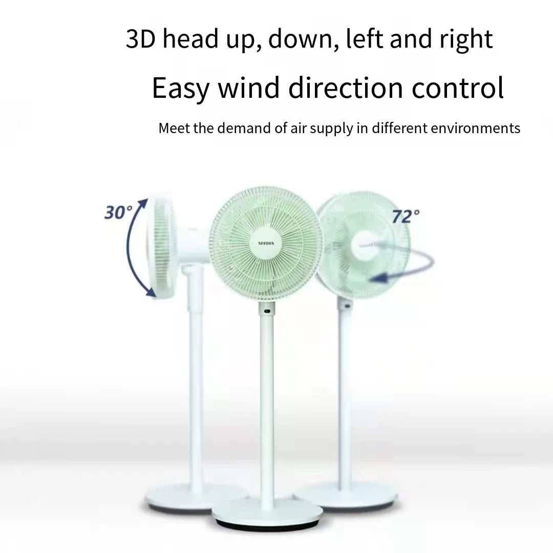 Electrical fan with Voice Smart Control and Remote Control. Floor Foldable Fan