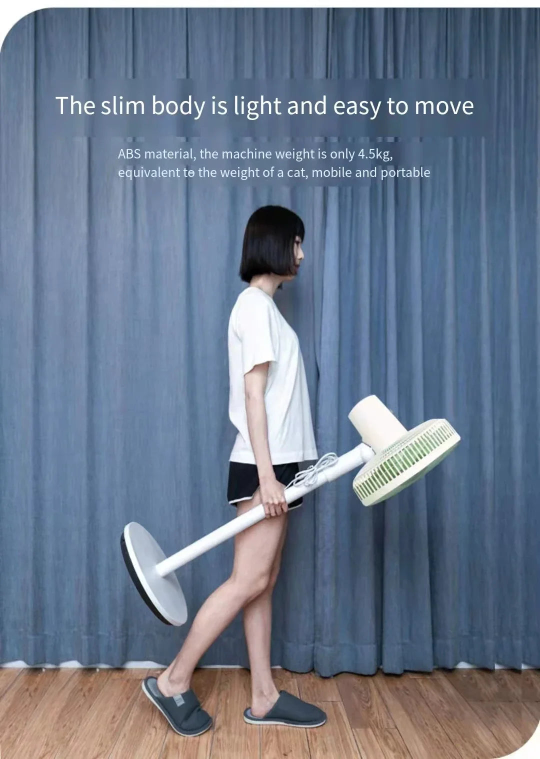 Electrical fan with Voice Smart Control and Remote Control. Floor Foldable Fan