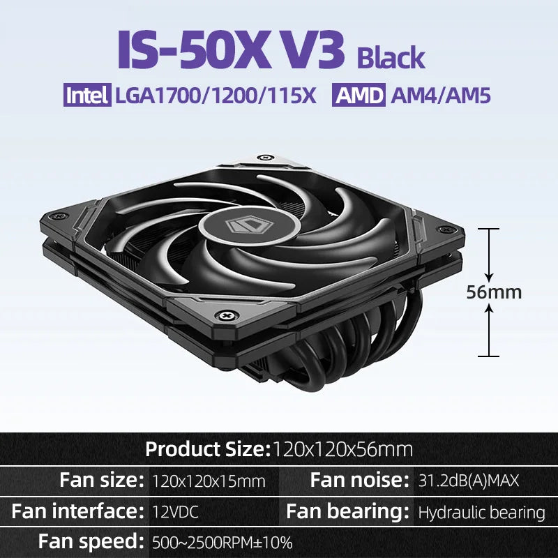 ID-COOLING IS-50X ITX Air-cooling CPU Cooler 5 Intel Processor Cooler