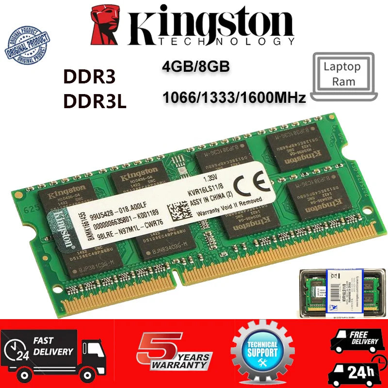 DDR3 DDR3L Memory Kingston Ram 4GB 8GB