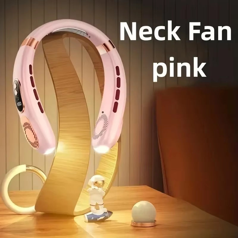 Portable Neck Fan Personal 4000Mah Bladeless Cooling Neck Fan Blow Cold Air Neck Cooler Wearable Fan around Your Neck Adjustable