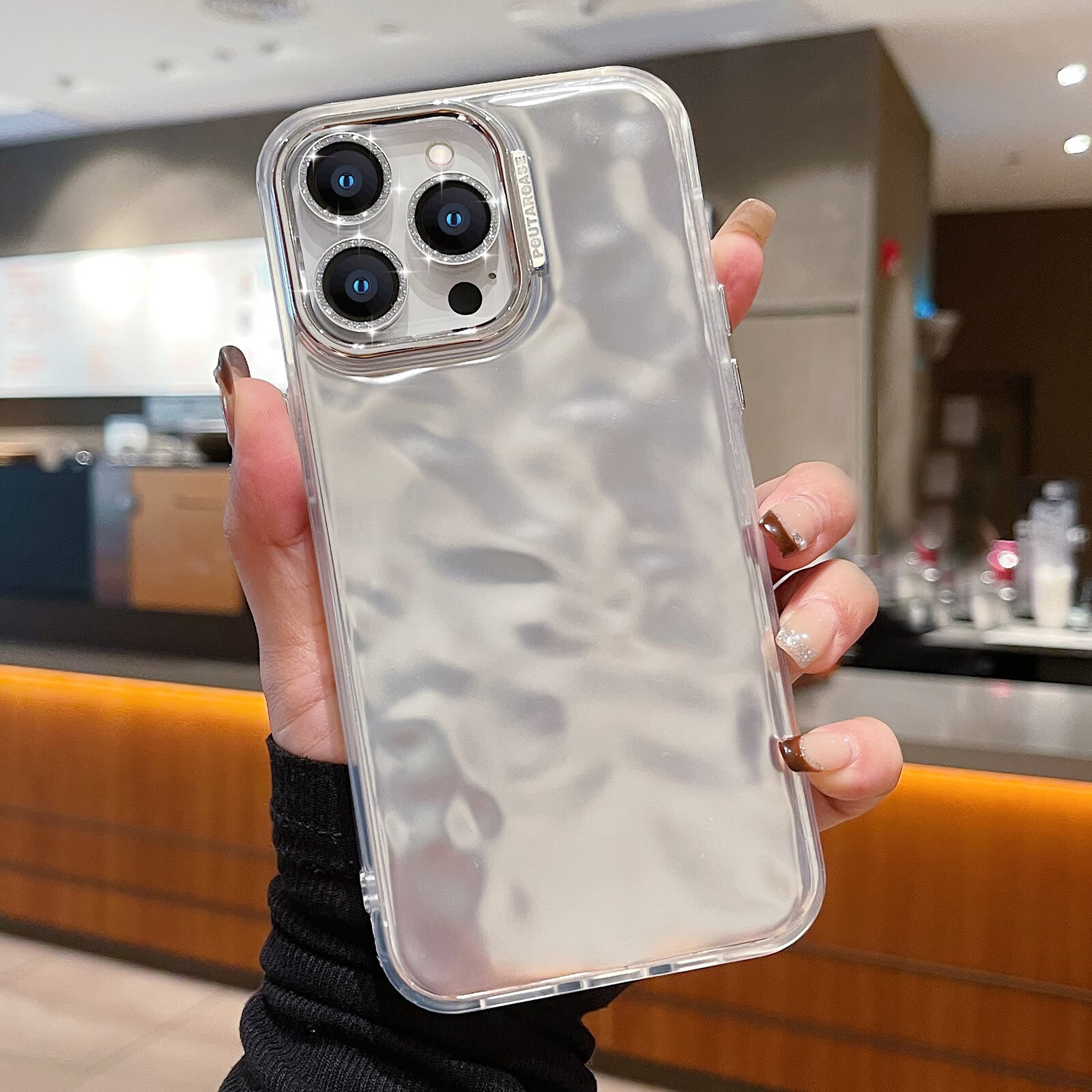 Cool Wave Case for Iphone 15 Pro Max Lens Protection Protective Glitter Cover