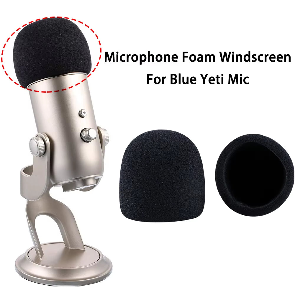 Microphone Sponge Foam Cover,Foam Microphone Windscreen for Blue Yeti Condenser Microphone Cover Pop Filter Mic Cover Windshield