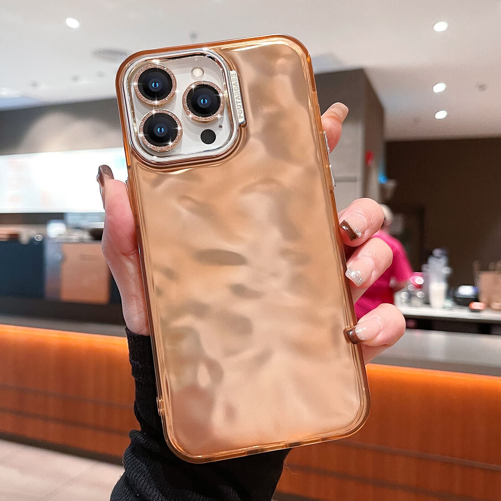 Cool Wave Case for Iphone 15 Pro Max Lens Protection Protective Glitter Cover