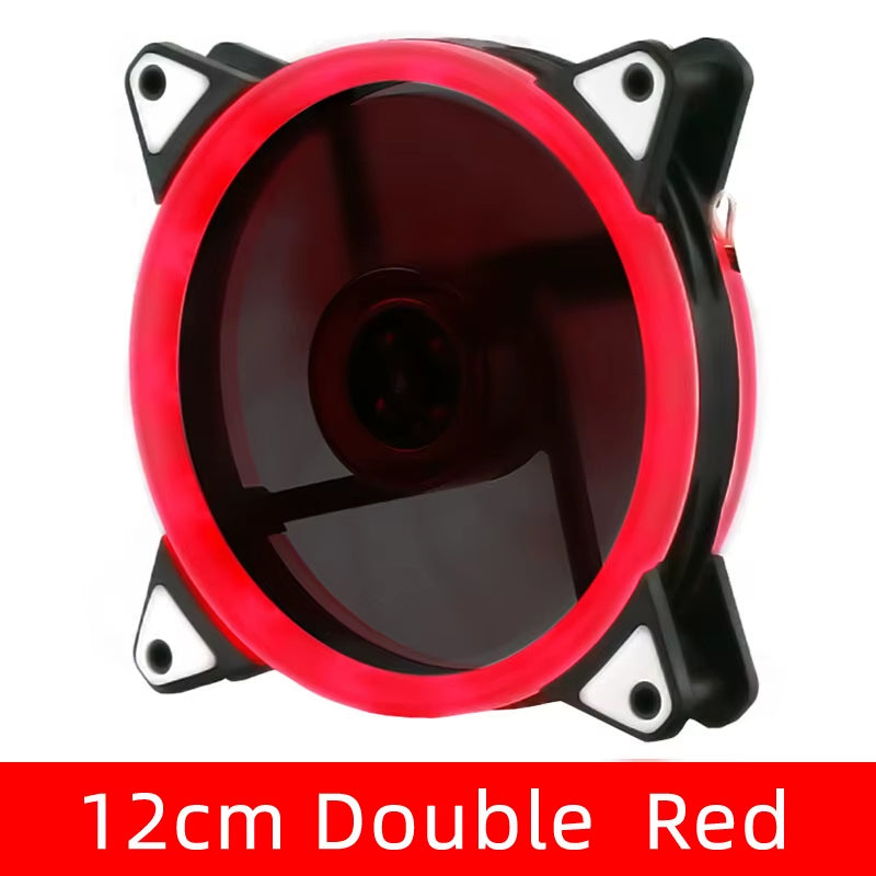 120Mm Aurora Computer Chassis Fan 12Cm Luminous LED Color Light Mute Cool RGB Cooling Fan Wholesale