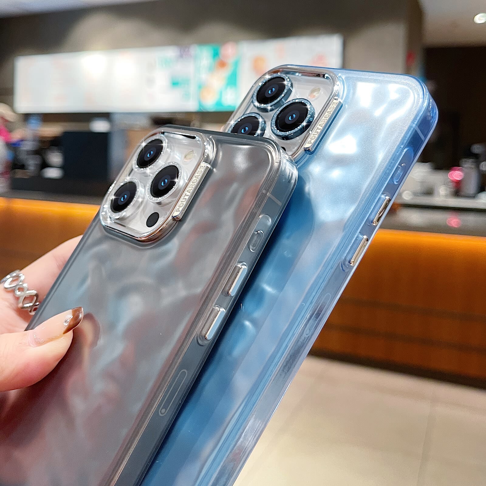 Cool Wave Case for Iphone 15 Pro Max Lens Protection Protective Glitter Cover